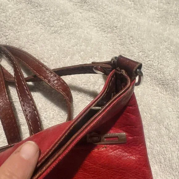 Florence leather cross body bag red brown read - Picture 9 of 15